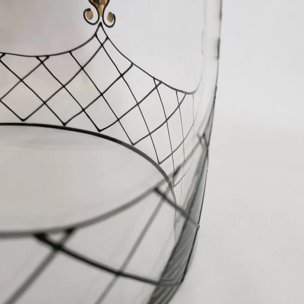 Nagel Large Vase Topiary Planter Painted Glass 9.375 in x 7.5 in Made In Germany